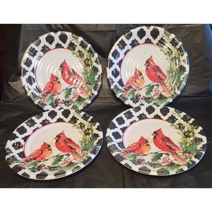 Melamine Dinner Plates 9 inch Cottonwood Home Cardinals Holiday